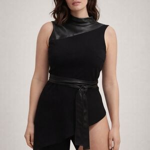 Elegant Black Assymetrical Top